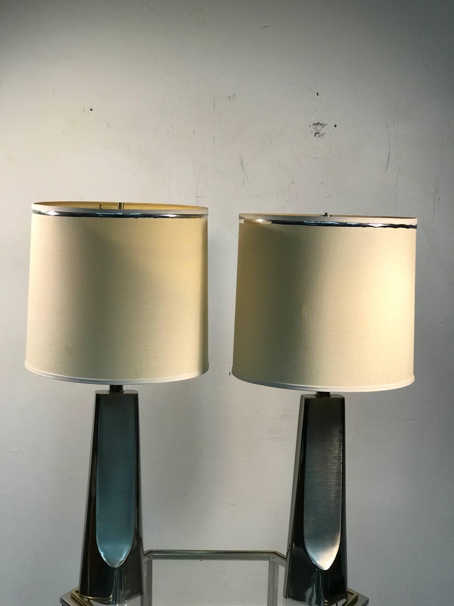 Aluminum Modernist Sculptural Lamps by Laurel