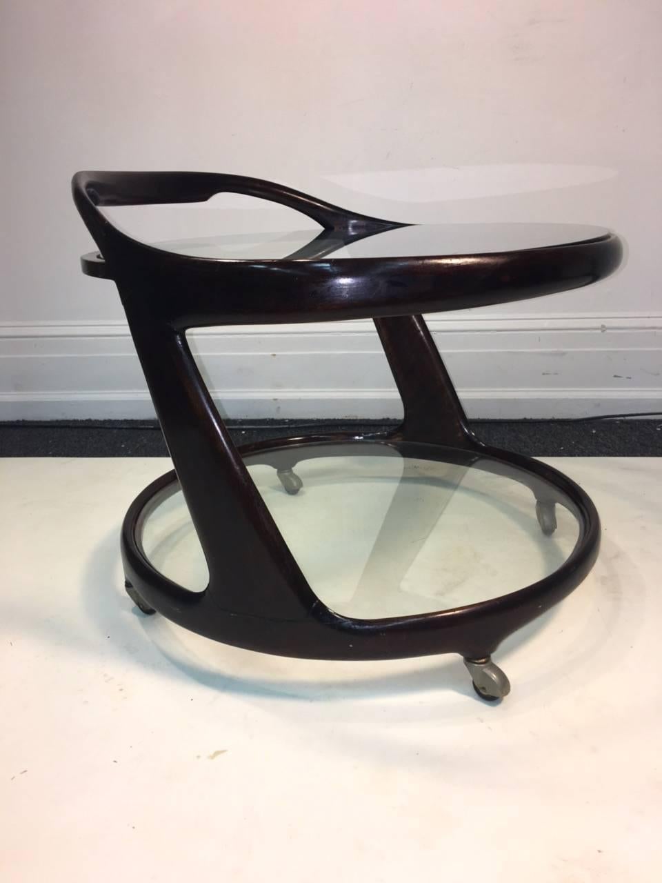 Italian Modernist Bar Cart  Designed By Cesare Lacca In Good Condition For Sale In Allentown, PA
