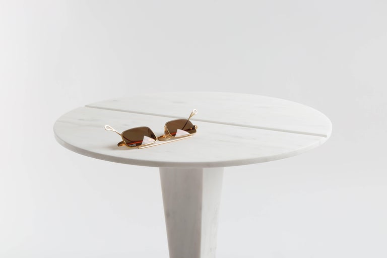 Lebanese Clou Side Table 'Marble' by Richard Yasmine For Sale