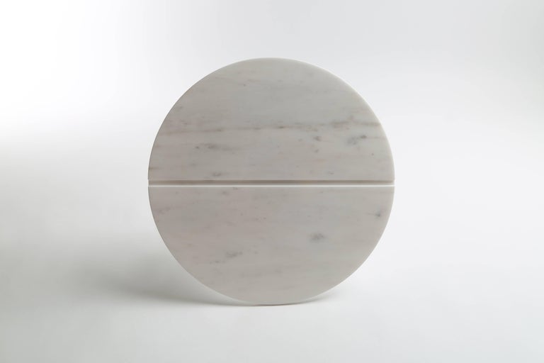 Side table by Lebanese designer Richard Yasmine
Marble version (metal version also available)

Measures: 44 cm high, 40 cm diameter top
(17.3 x 15.8 in)


This table designed by Richard Yasmine is named “Clou”: Nail in French which refers to