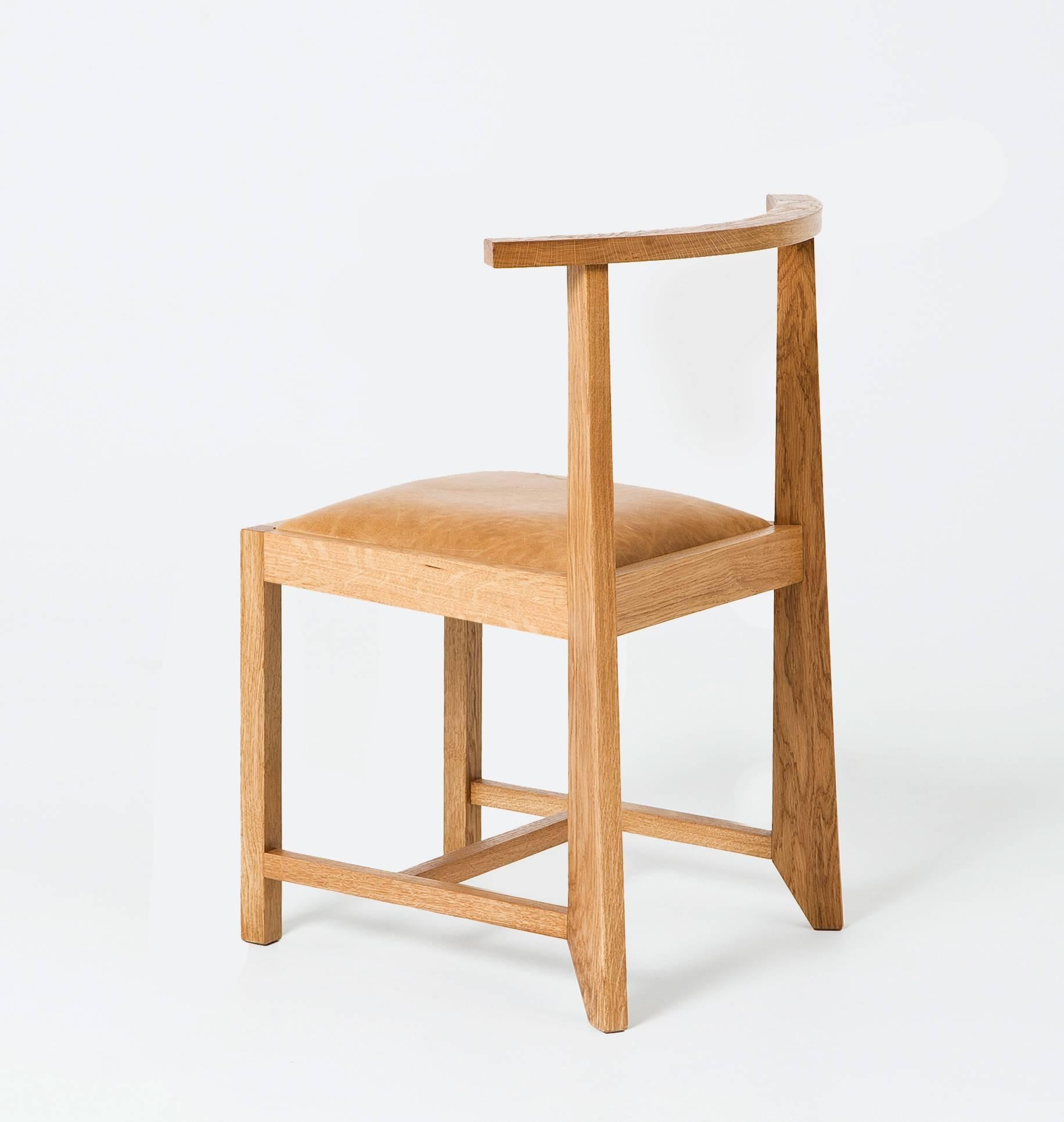 Chair by Russian designer Dmitry Samygin
Oak and leather

Measure: 82 cm x 51 cm x 61 cm
(32 x 20 x 24 in).