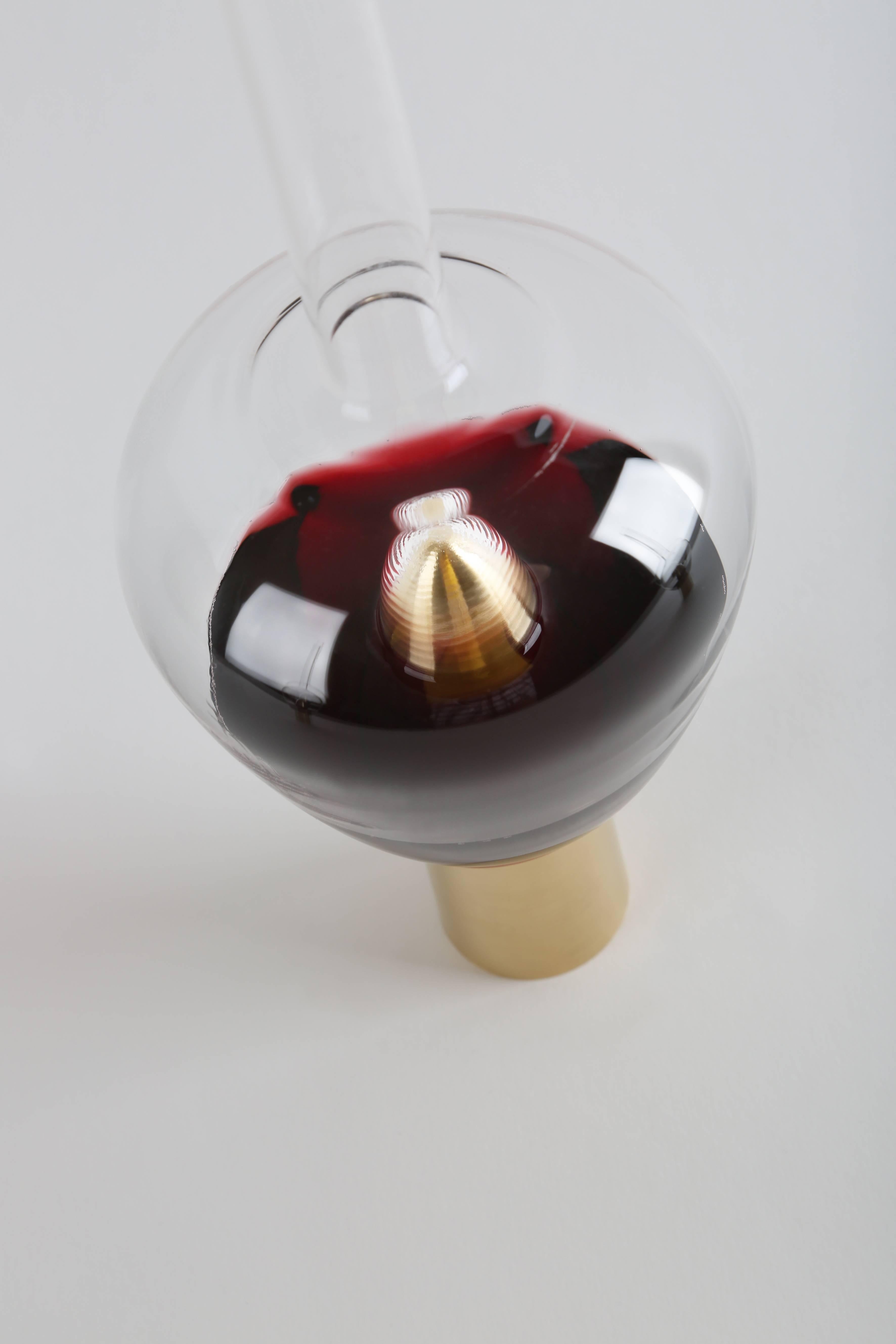 Plugged Vase aus Glas und Messing von Richard Yasmine im Zustand „Neu“ im Angebot in Paris, FR