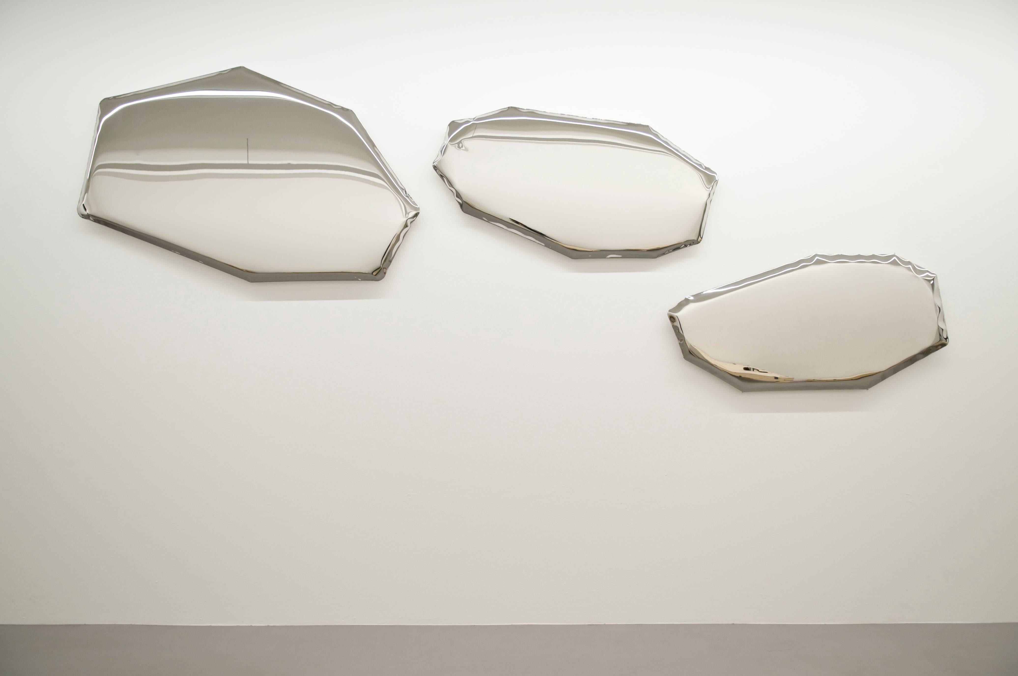 Minimalist Contemporary Mirror 'Tafla O4' in Stainless Steel by Zieta Prozessdesign