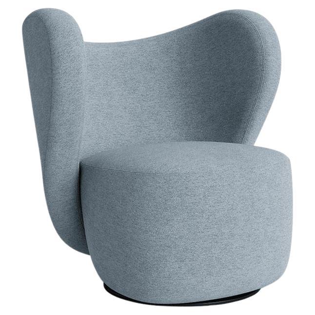 'Little Big Chair' Swivel Armchair by Norr11, Blue Barnum Bouclé 15 (IN STOCK) For Sale