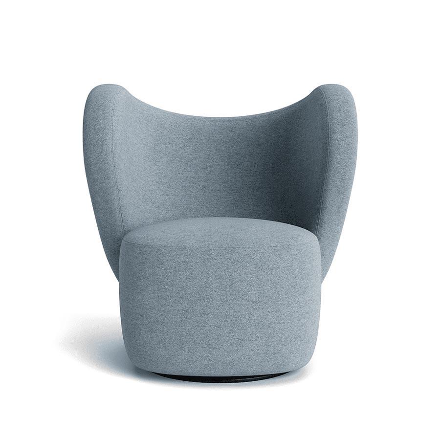 'Little Big Chair' Swivel Armchair by Norr11, Blue Barnum Bouclé 15 (IN STOCK) For Sale 3
