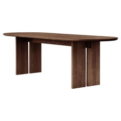 Contemporary Oak Dining Table 'TR', Fora Projects, Dark Brown, 200 cm