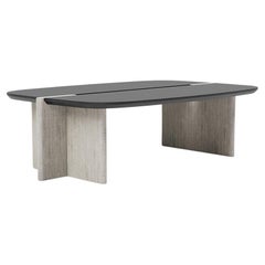 Table basse 'Surfside Drive' par Man of Parts, petite, frêne noir et ivoire