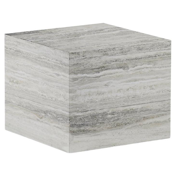 Contemporary Couchtisch 'Cubism' von Norr11, Klein, Grauer Travertin im Angebot