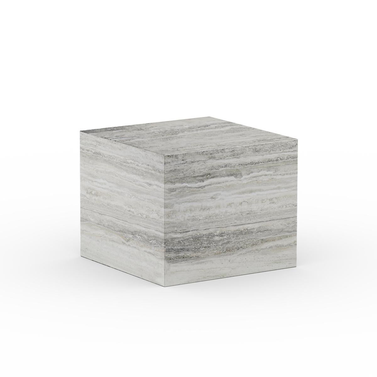 Contemporary Couchtisch 'Cubism' von Norr11, Klein, Grauer Travertin im Angebot 4