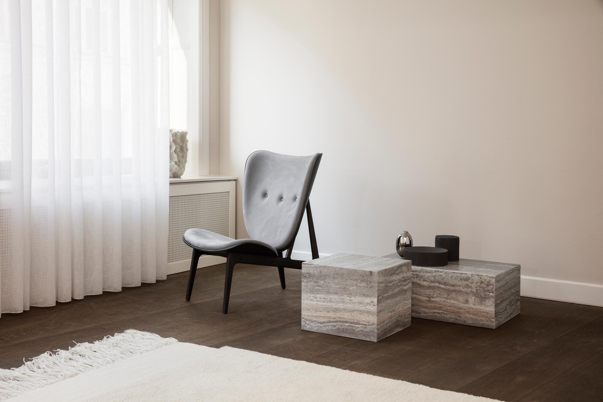 Contemporary Couchtisch 'Cubism' von Norr11, Klein, Grauer Travertin (Organische Moderne) im Angebot