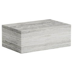 Contemporary Coffee Table 'Cubism' by Norr11, Large, Grey Travertine