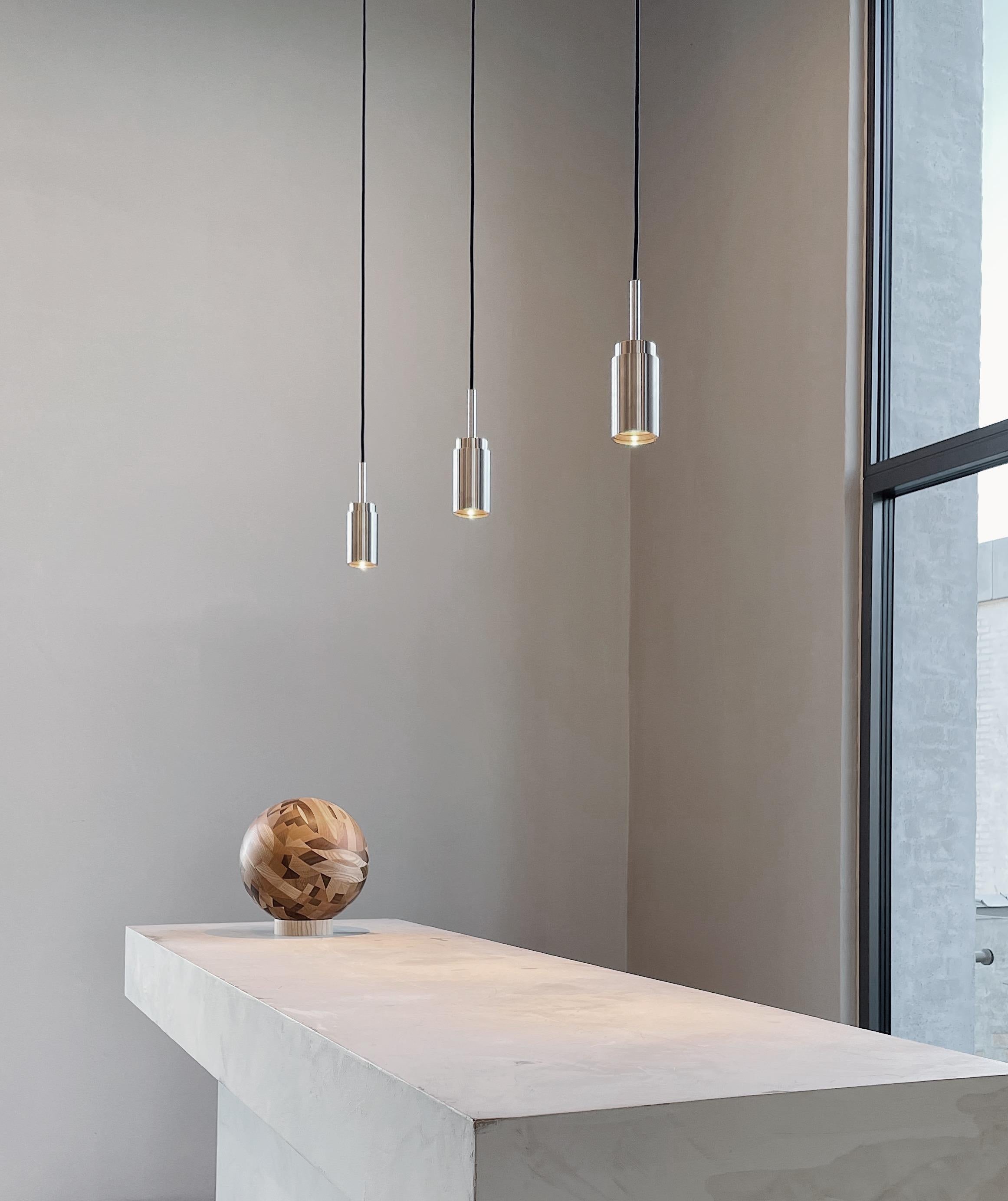 Contemporary Customizable Pendant Lamp 'Donya Spot' by Anour, Polished Brass For Sale