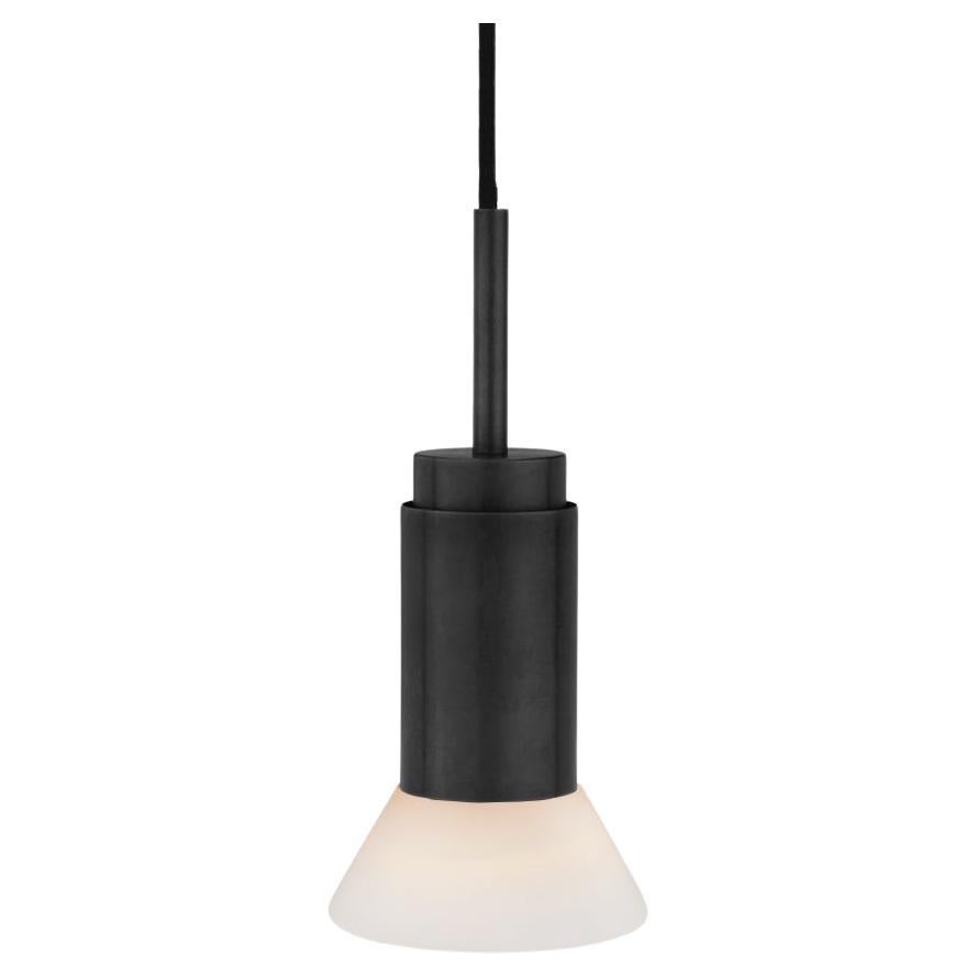 Lampe suspendue personnalisable 'Donya Spot' par Anour, Trapèze blanc, Acier noir