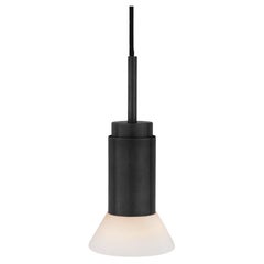 Customizable Pendant Lamp 'Donya Spot' by Anour, White Trapeze, Black Steel
