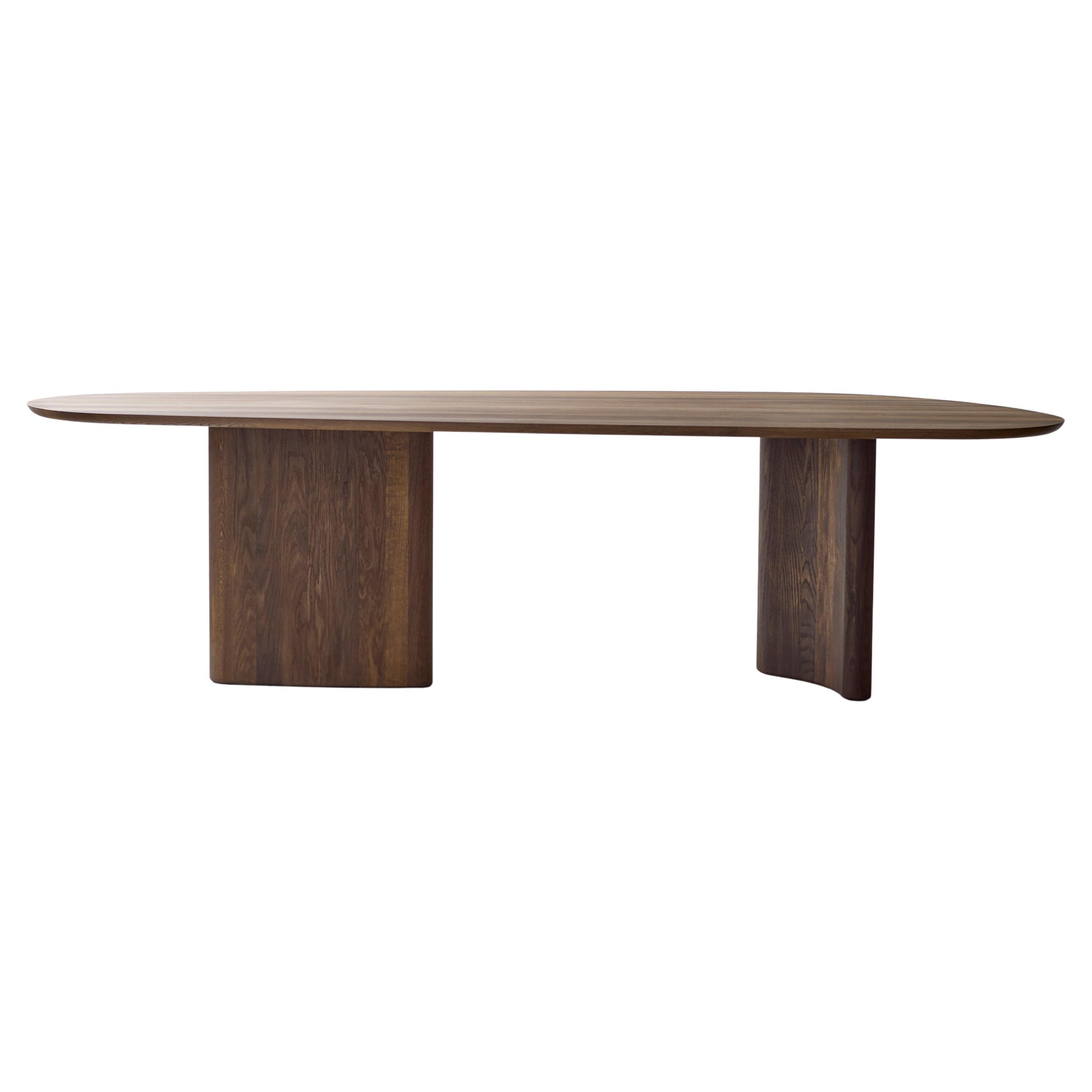 Contemporary Rectangular Dining Table 'Tangent' by DK3, Smoked Oak, 240 cm
