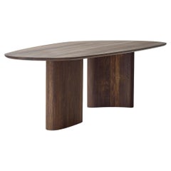 Contemporary Rectangular Dining Table 'Tangent' by DK3, Smoked Oak, 270 cm