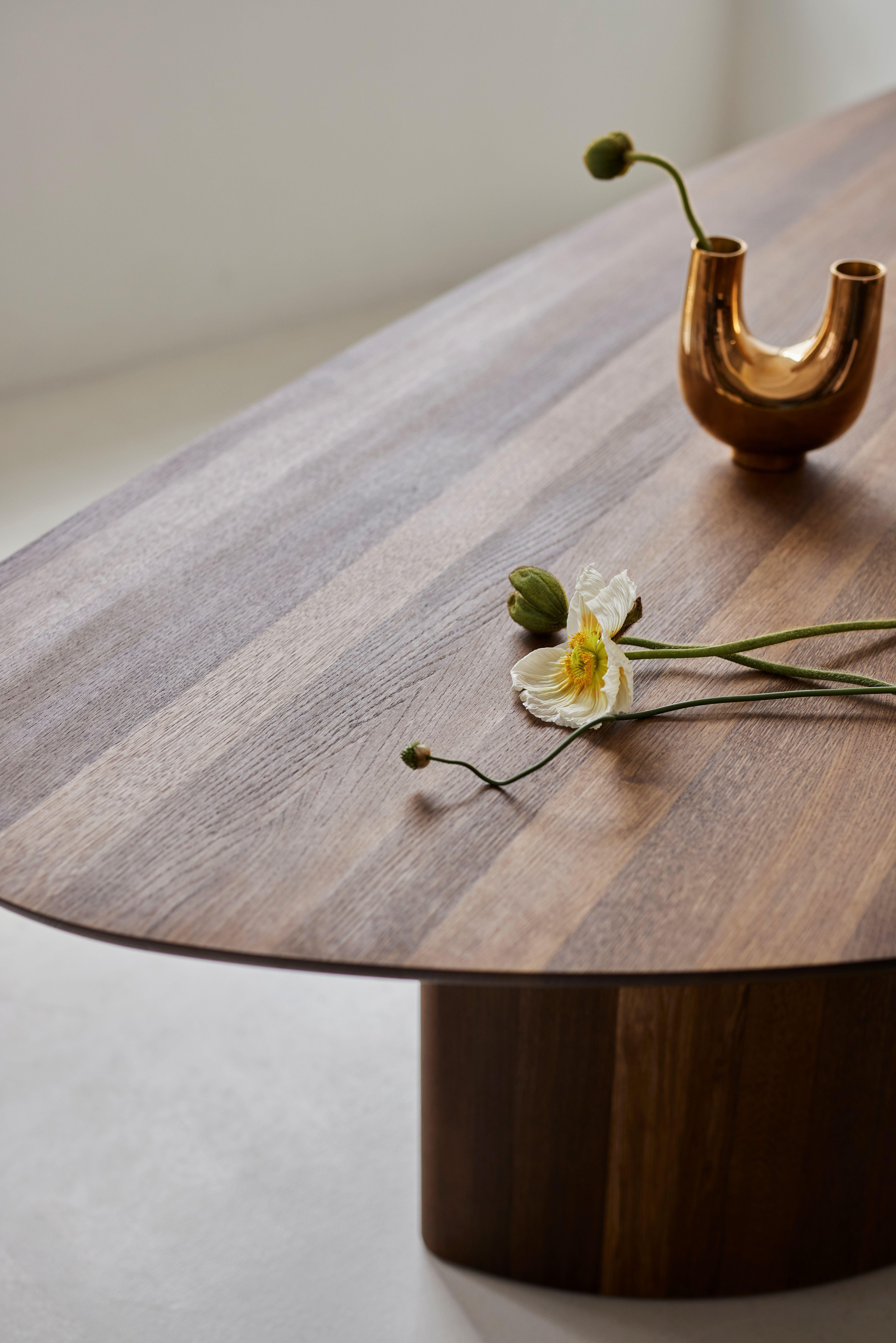 Contemporary Rectangular Dining Table 'Tangent' by DK3, Lacquered Oak, 240 cm For Sale 7
