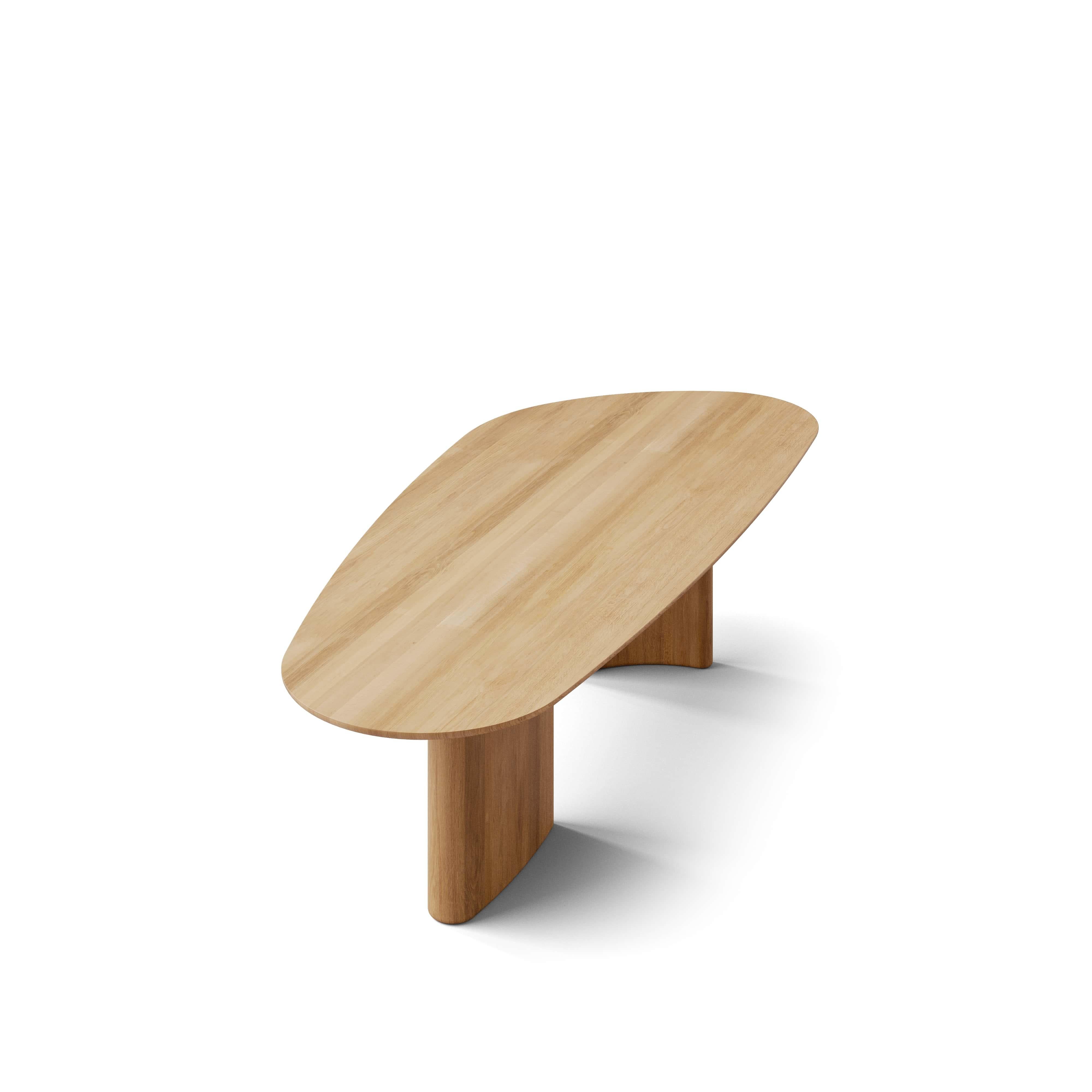 Danish Contemporary Rectangular Dining Table 'Tangent' by DK3, Lacquered Oak, 240 cm For Sale