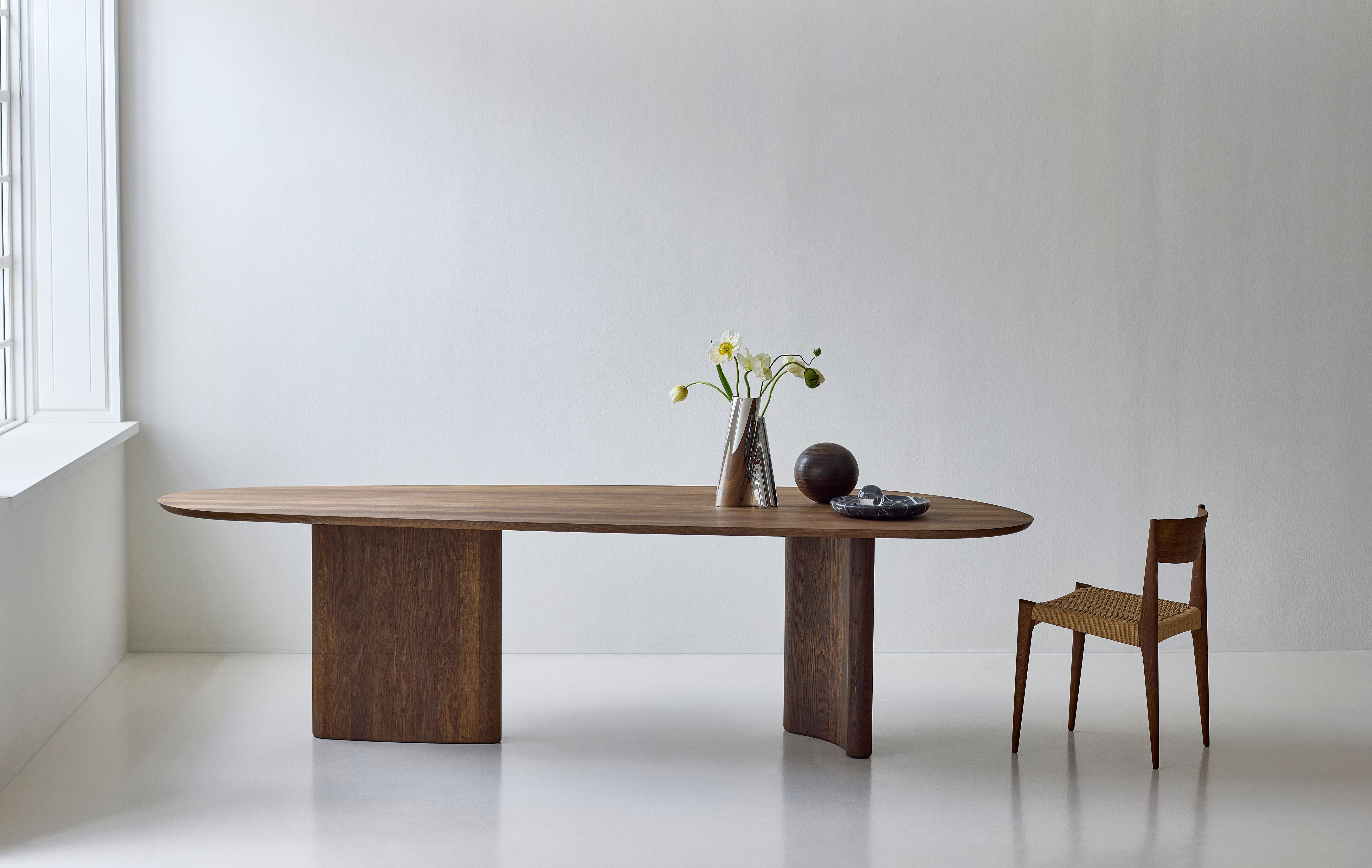 Contemporary Rectangular Dining Table 'Tangent' by DK3, Lacquered Oak, 270 cm For Sale 6