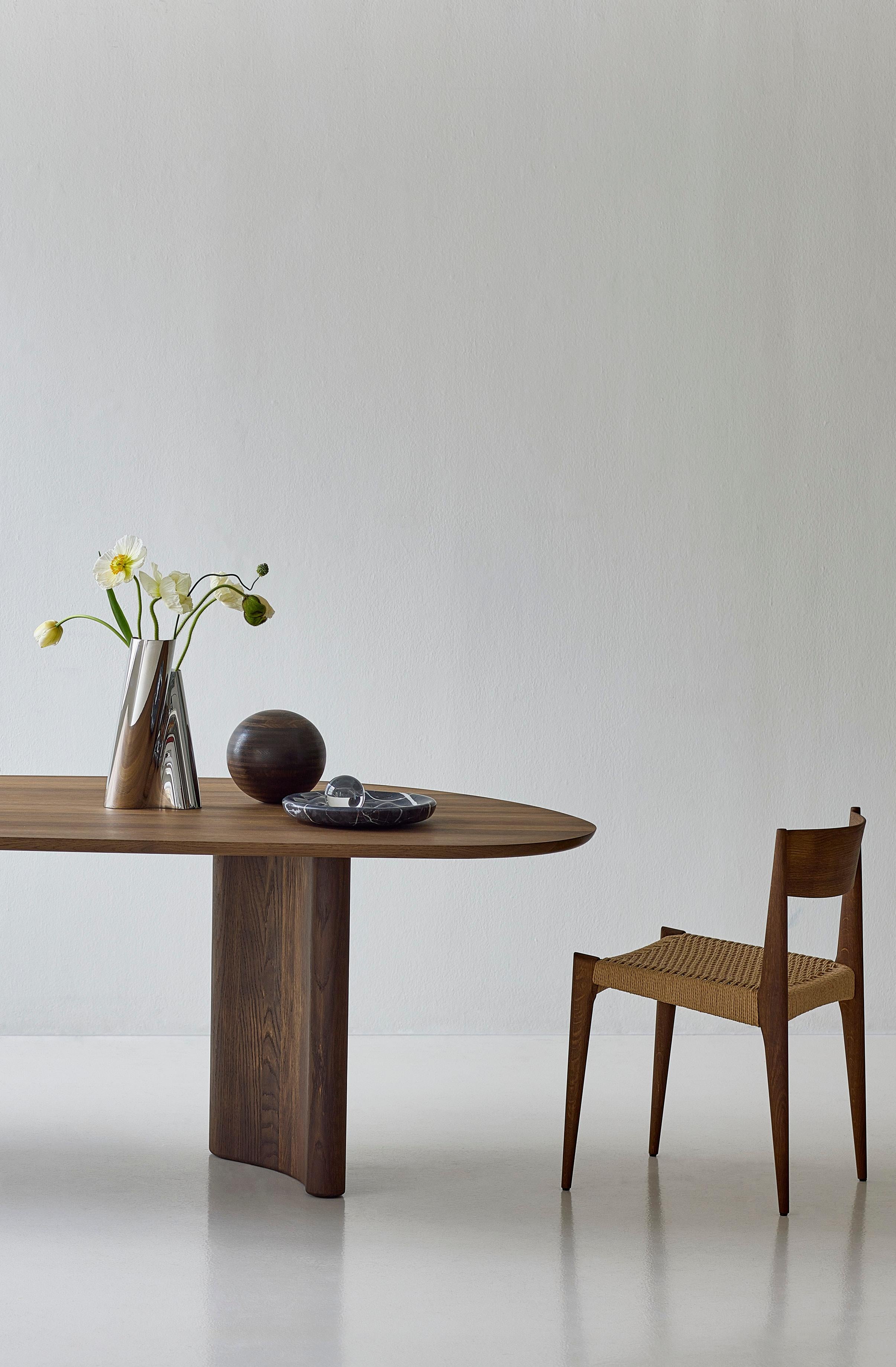 Contemporary Rectangular Dining Table 'Tangent' by DK3, Lacquered Oak, 270 cm For Sale 7