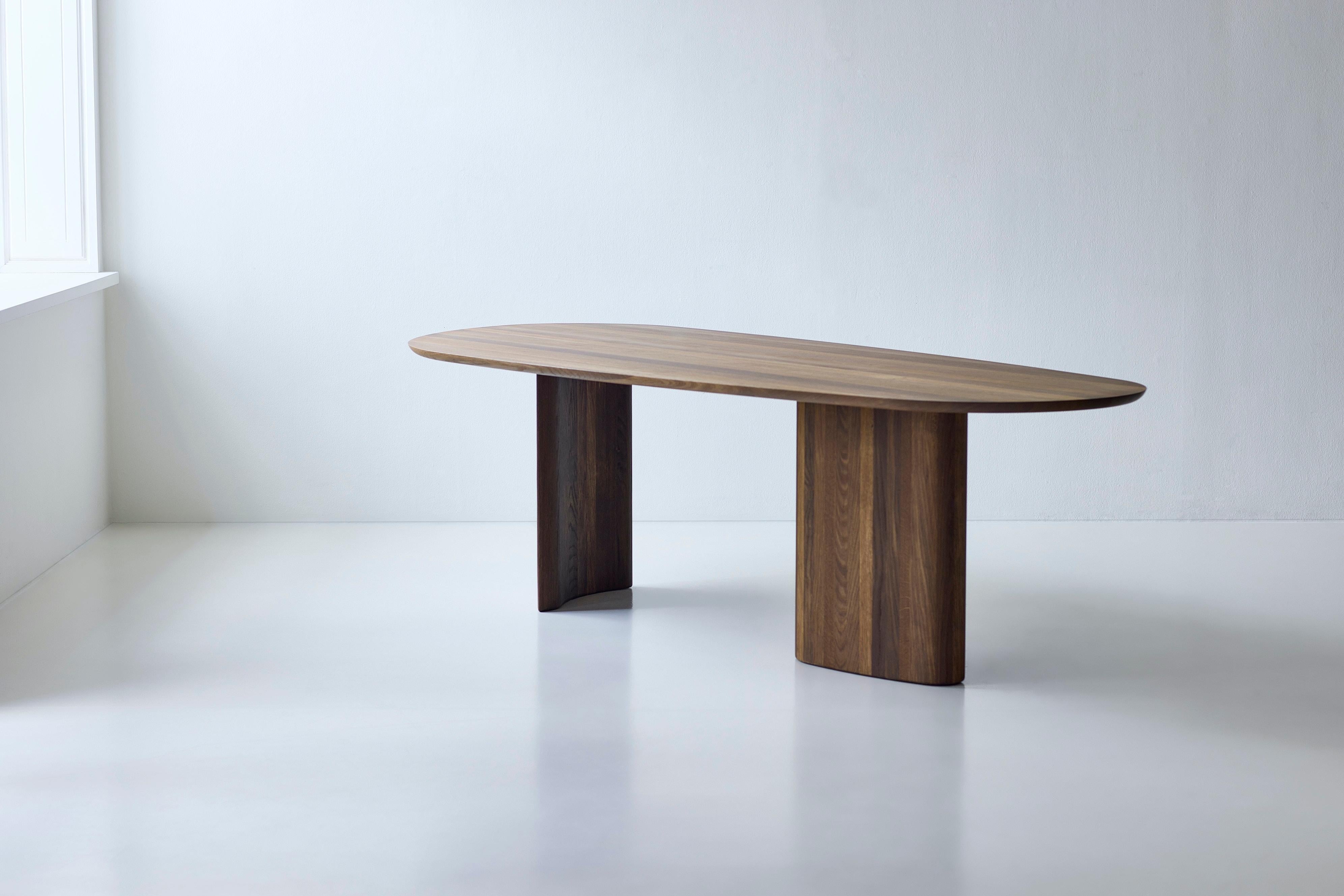 Contemporary Rectangular Dining Table 'Tangent' by DK3, Lacquered Oak, 340 cm For Sale 3