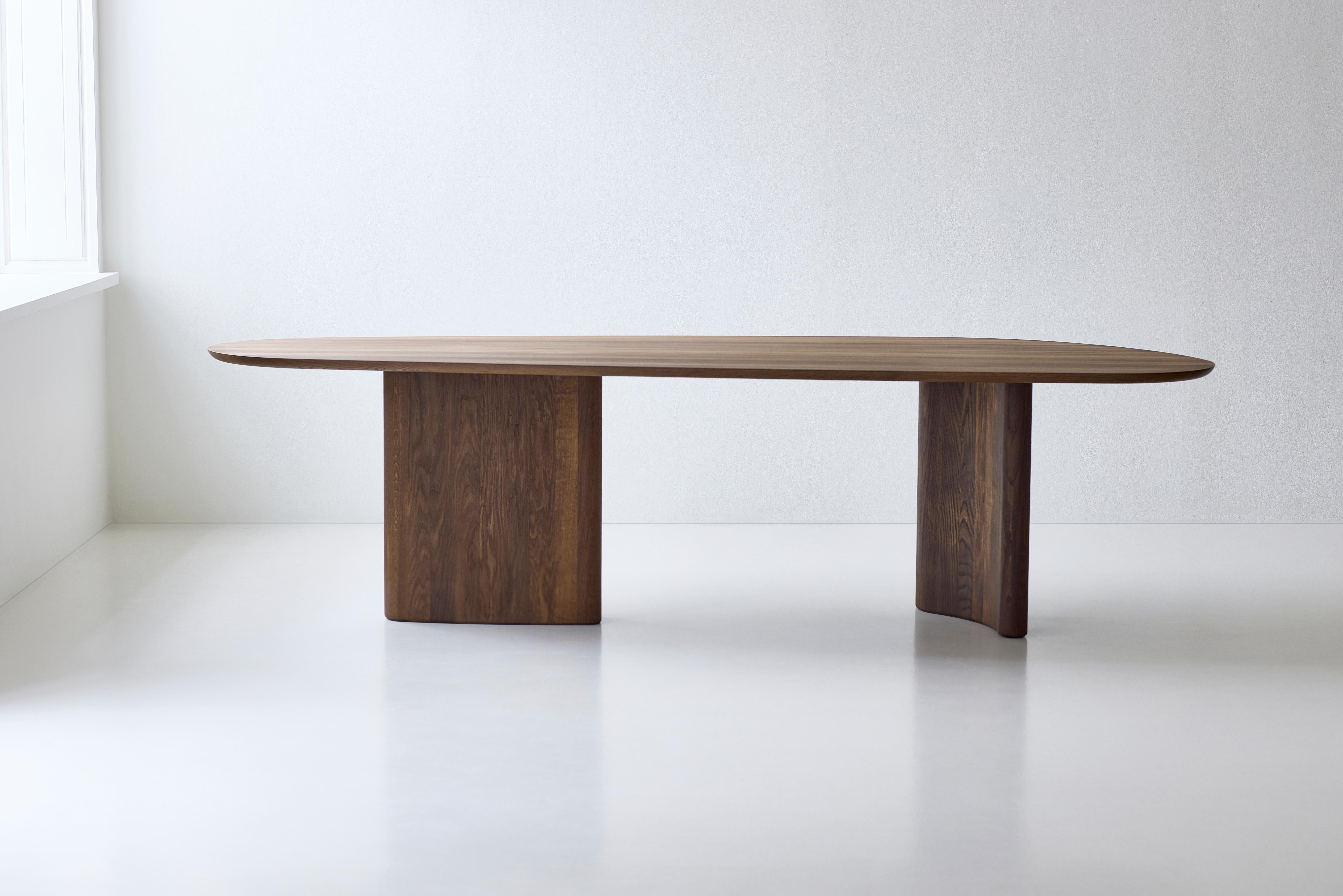 Contemporary Rectangular Dining Table 'Tangent' by DK3, Lacquered Oak, 340 cm For Sale 4