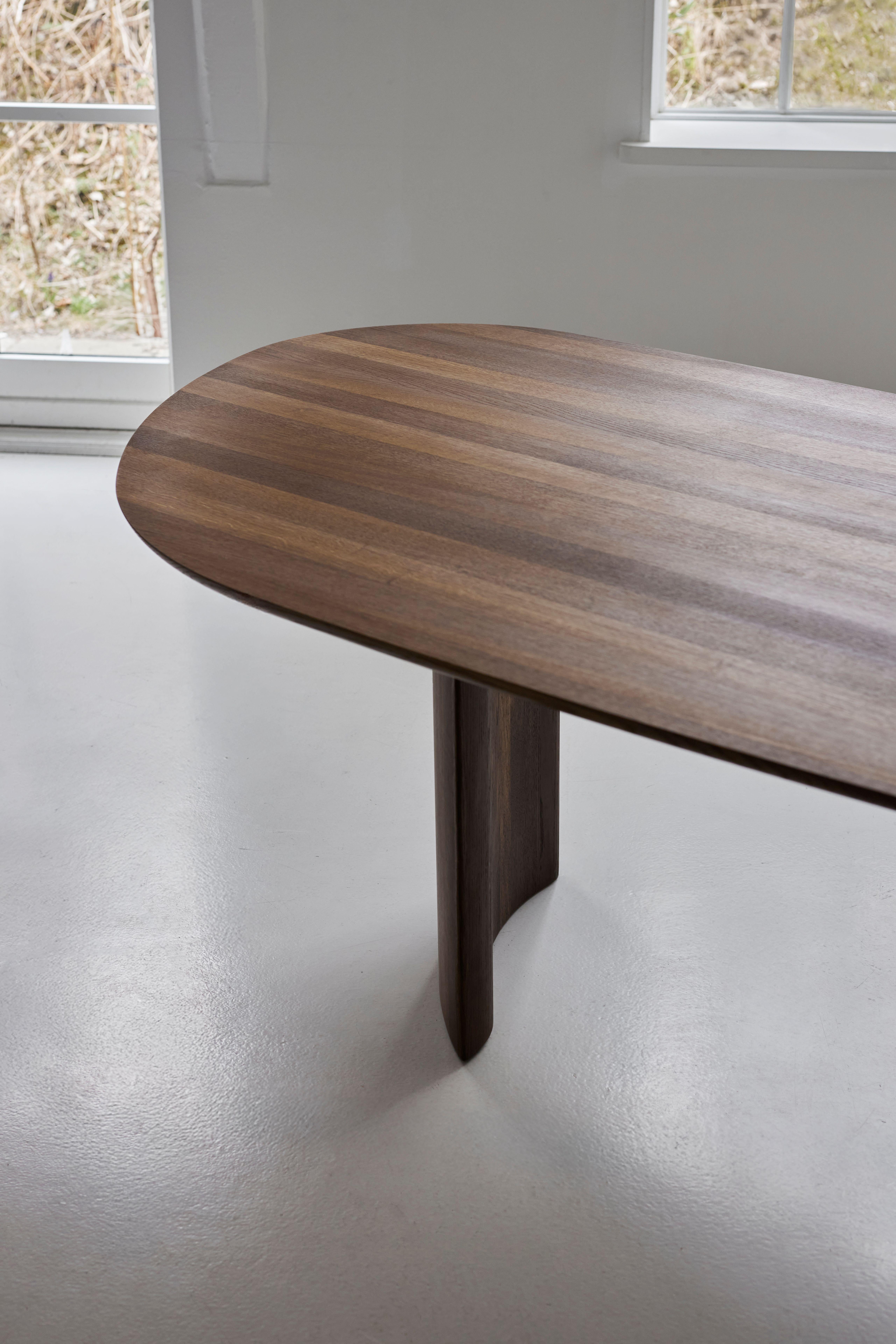 Contemporary Rectangular Dining Table 'Tangent' by DK3, Lacquered Oak, 340 cm For Sale 9
