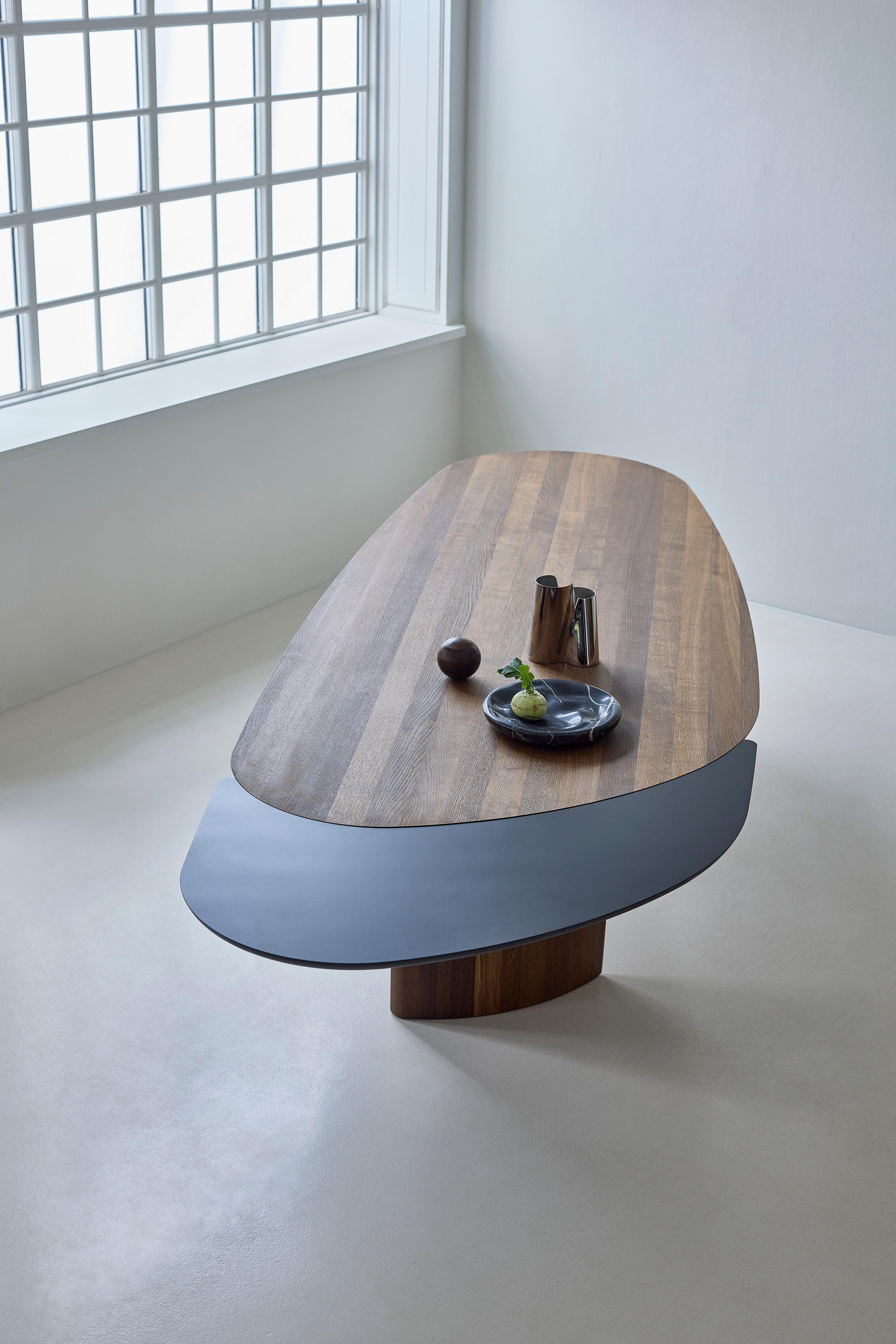 Contemporary Rectangular Dining Table 'Tangent' by DK3, Lacquered Oak, 340 cm For Sale 14