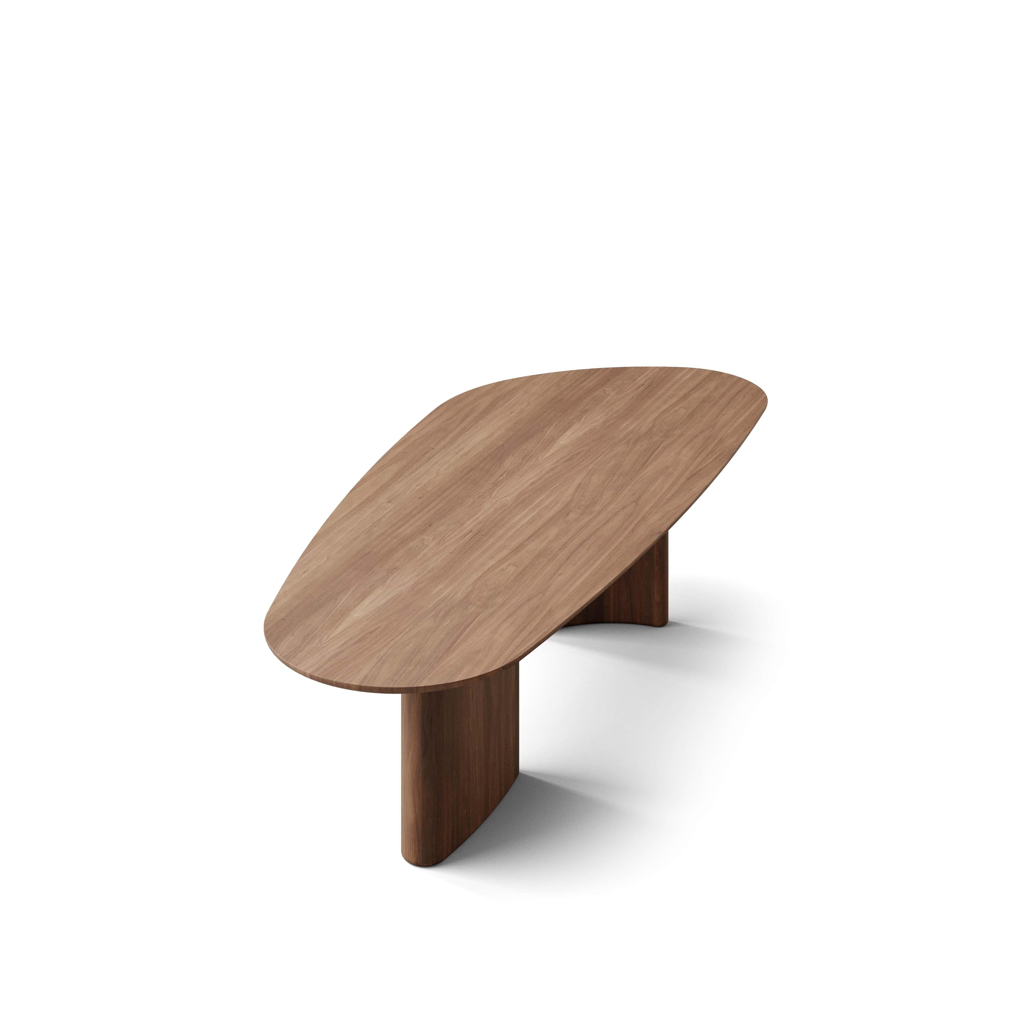 Scandinavian Modern Contemporary Rectangular Dining Table 'Tangent' by DK3, Walnut, 240 cm For Sale