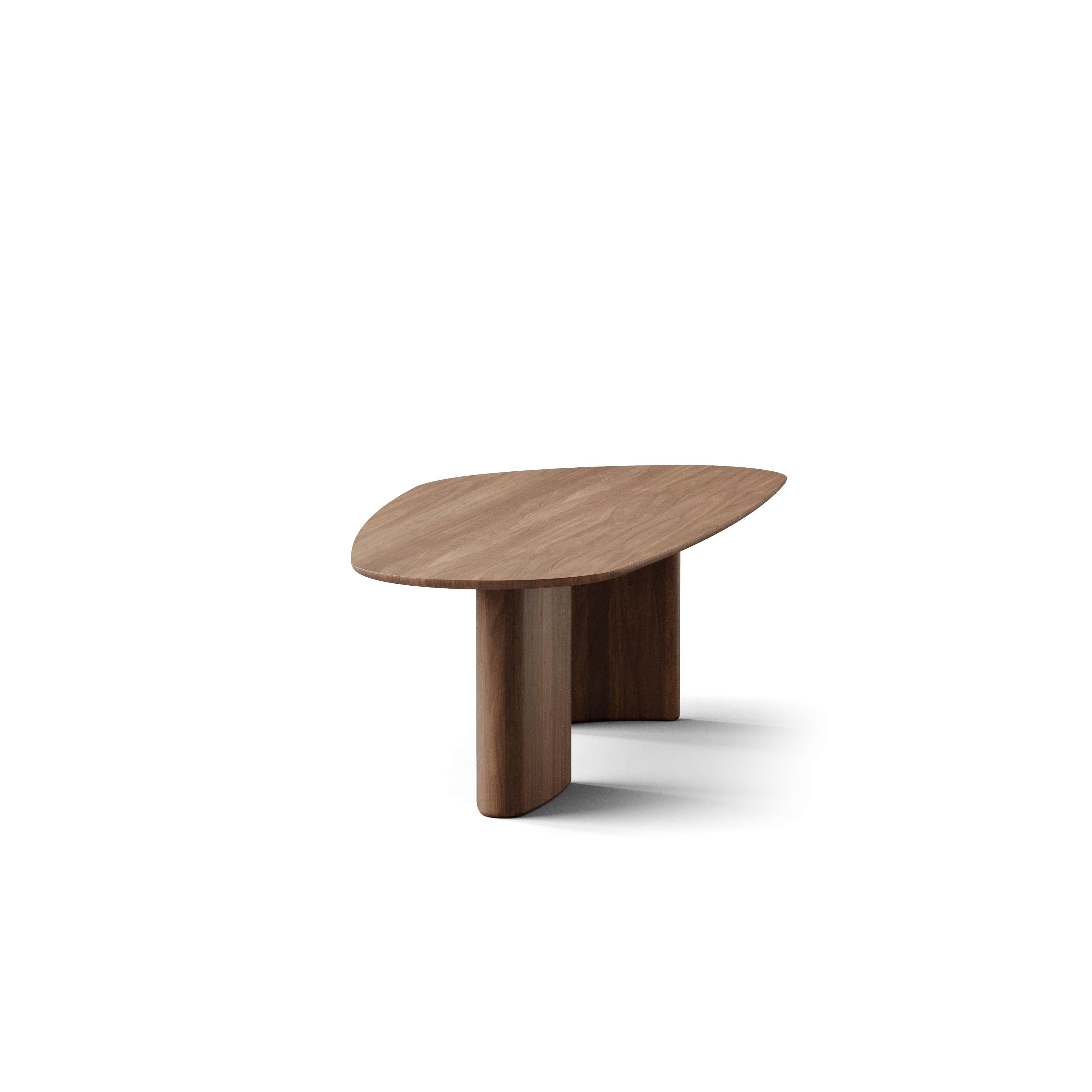 Contemporary Rectangular Dining Table 'Tangent' designed by Anne Boysen for DK3
Handmade in Denmark

Dimensions:
- H. 72 x 300 x 110 cm 
- Big leg: 60 x 24,3 cm / Small leg: 54,8 x 11,8 cm
- 3 cm thickness

Model shown on main picture:
- Top: