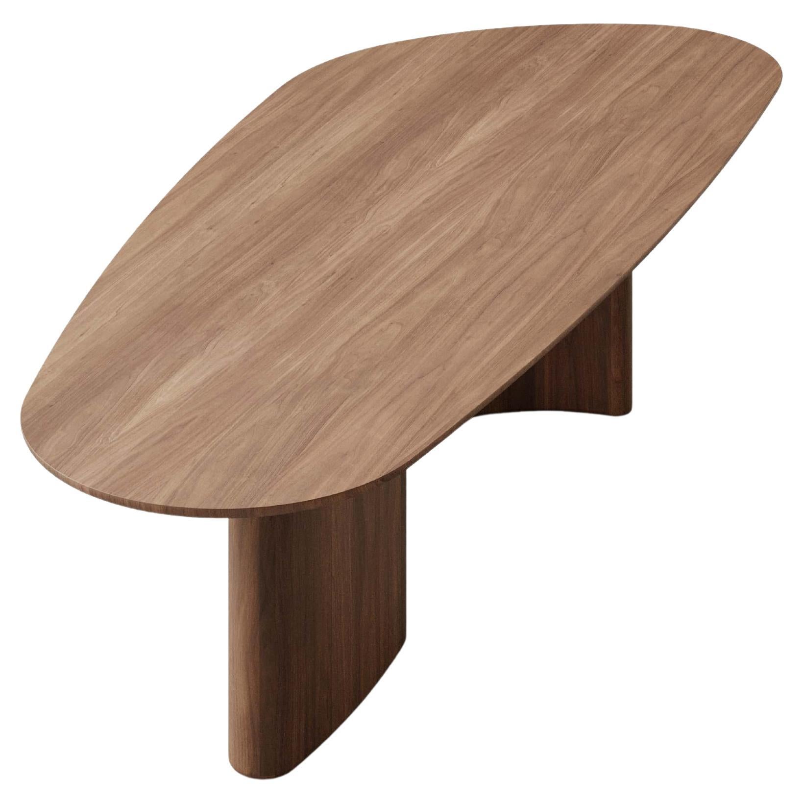 Contemporary Rectangular Dining Table 'Tangent' by DK3, Walnut, 340 cm