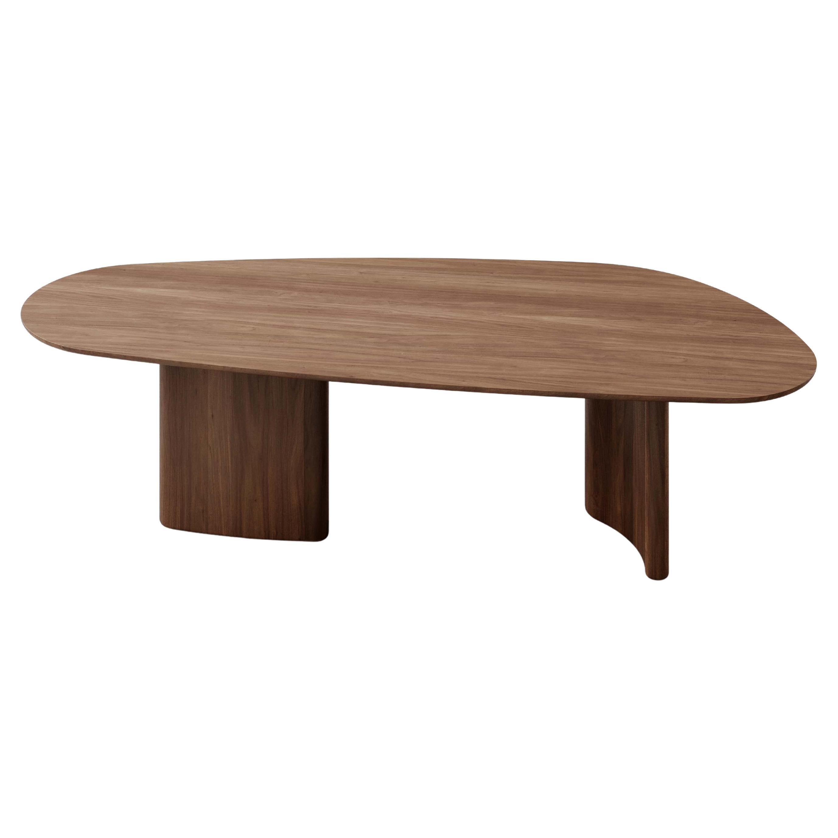 Contemporary Rectangular Dining Table 'Tangent' by DK3, Walnut Lacquered, 240 cm
