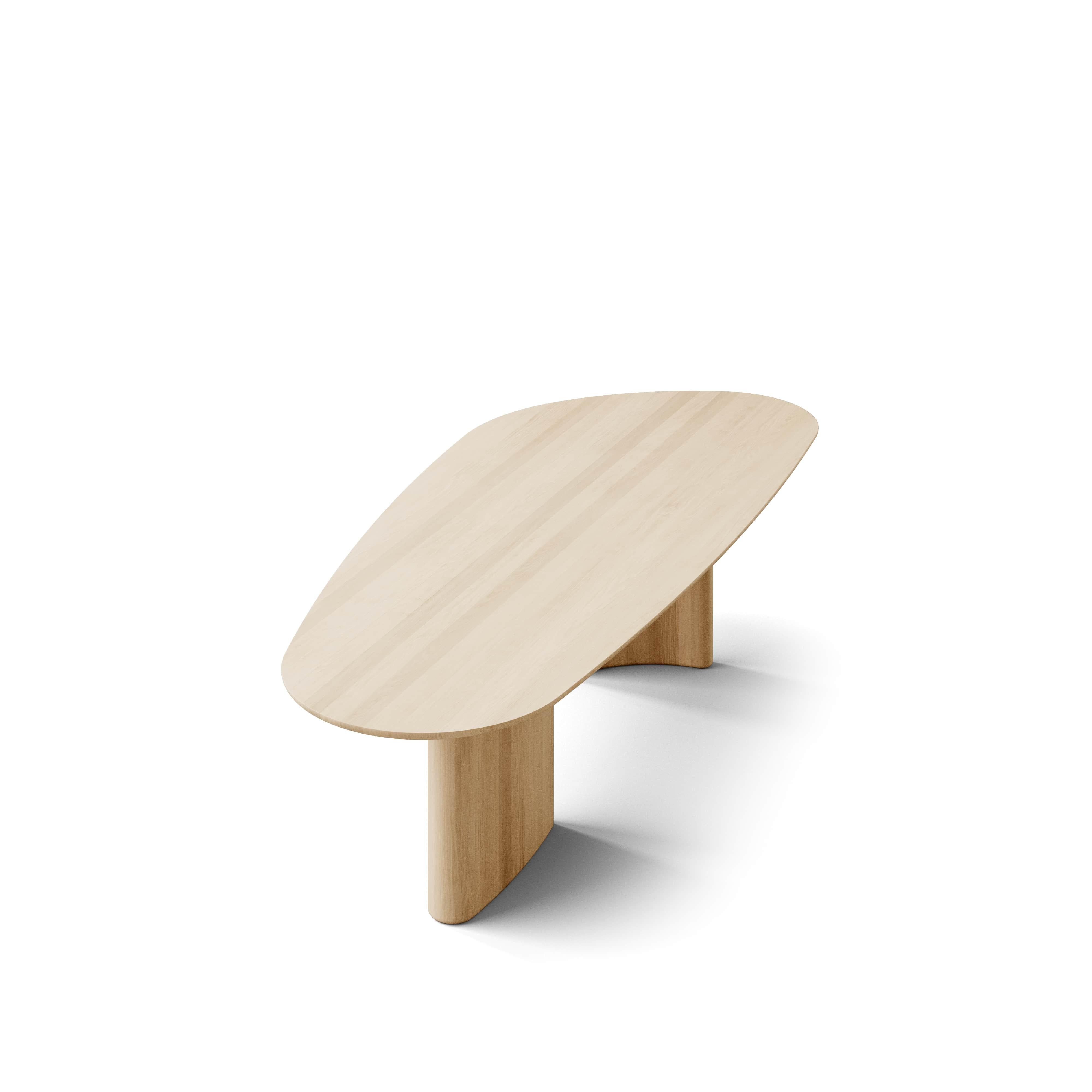 Scandinavian Modern Contemporary Rectangular Dining Table 'Tangent' by DK3, Oak Soap, 340 cm For Sale