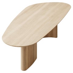 Contemporary Rectangular Dining Table 'Tangent' by DK3, Oiled White Oak, 240 cm