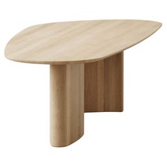 Tavolo da pranzo rettangolare contemporaneo 'Tangent' di DK3, Rovere bianco oliato, 270 cm