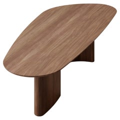 Contemporary Rectangular Dining Table 'Tangent' by DK3, Walnut Lacquered, 400 cm