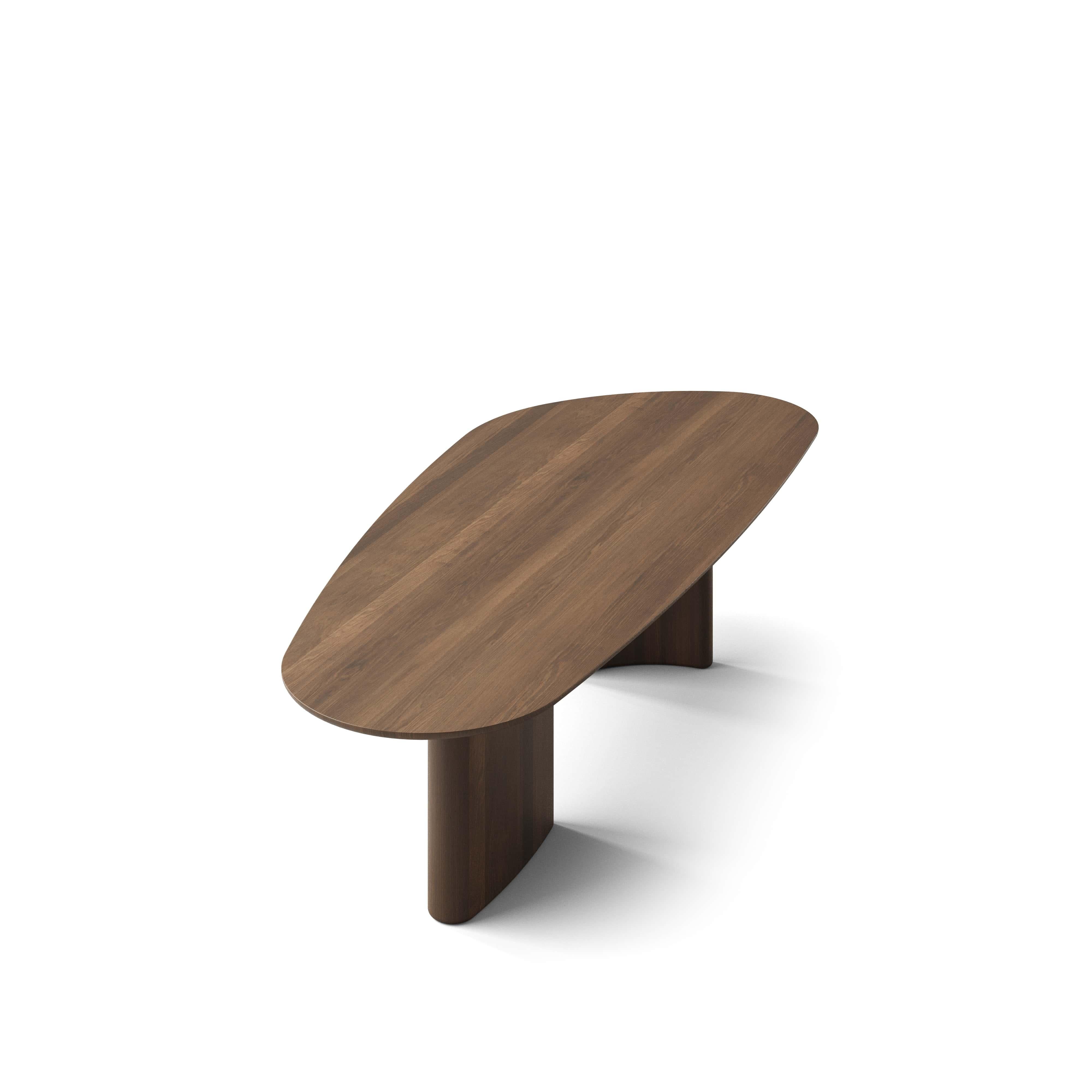 Contemporary Rectangular Dining Table 'Tangent' designed by Anne Boysen for DK3
Handmade in Denmark

Dimensions:
- H.72 x 400 x 110 cm 
- Big leg: 60 x 24,3 cm / Small leg: 54,8 x 11,8 cm
- 3 cm thickness

Model shown on main picture:
- Top: