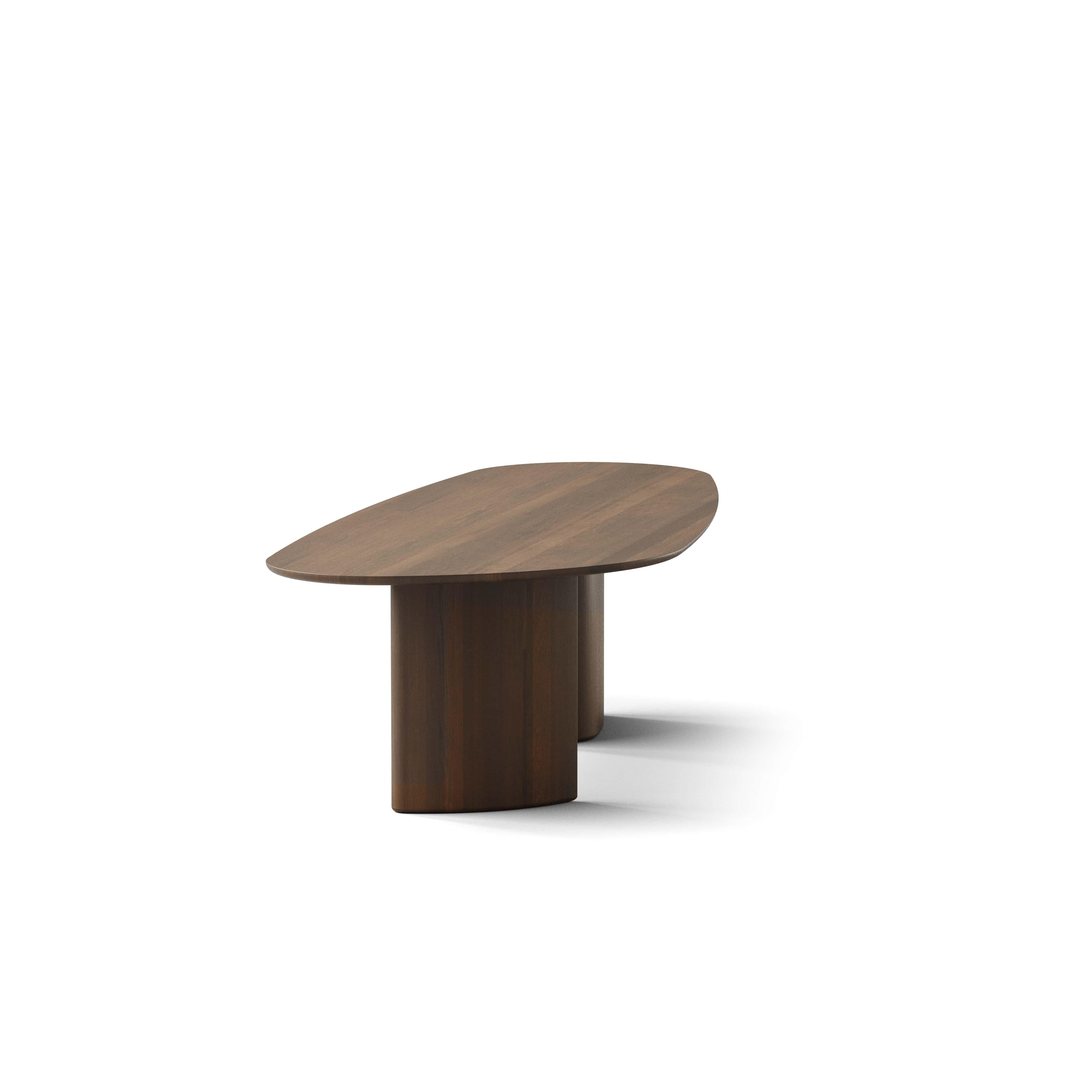 Contemporary Rectangular Dining Table 'Tangent' by DK3, Smoked Oak, 400 cm For Sale 1
