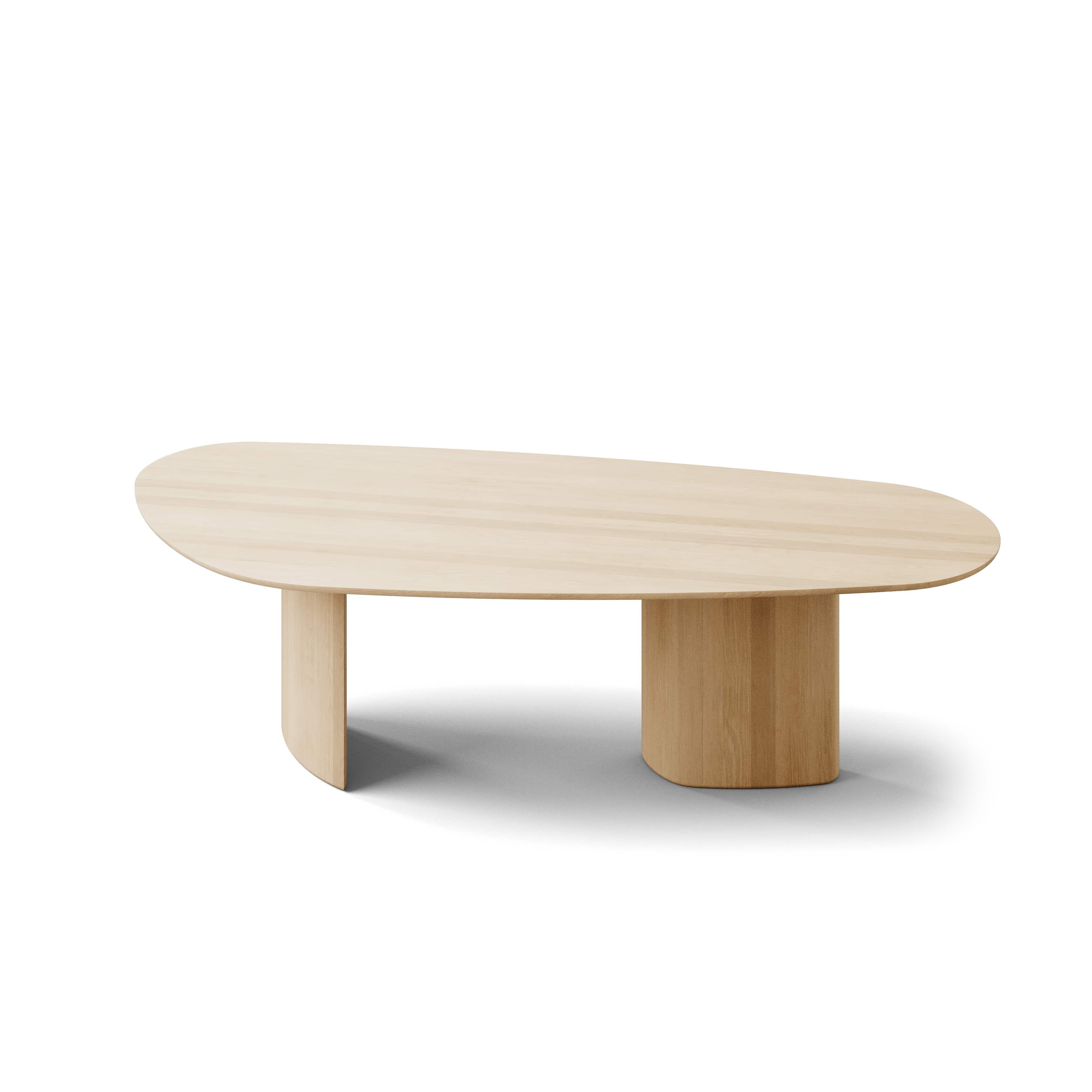 Scandinavian Modern Contemporary Rectangular Dining Table 'Tangent' by DK3, Oak Soap, 370 cm For Sale