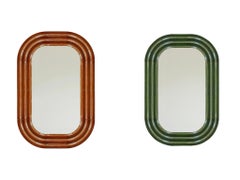 Set of x2 Ceramic Mirrors 'Elo 6' by Pani Jurek, 120-80 Green + Ochre
