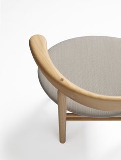 Modern Chair 'LINEA RMT3' by Rudi Merz, Ash/Fabric ROCK CS