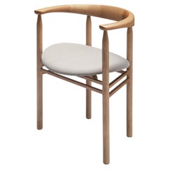 Modern Armchair 'LINEA RMT6' by Rudi Merz, Ash-Oak stained/Fabric Steelcut Trio