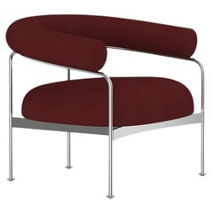 Contemporary Lounge Chair 'BAIA', Kensaku Oshiro x DK3, Chrome, Baru by Kvadrat