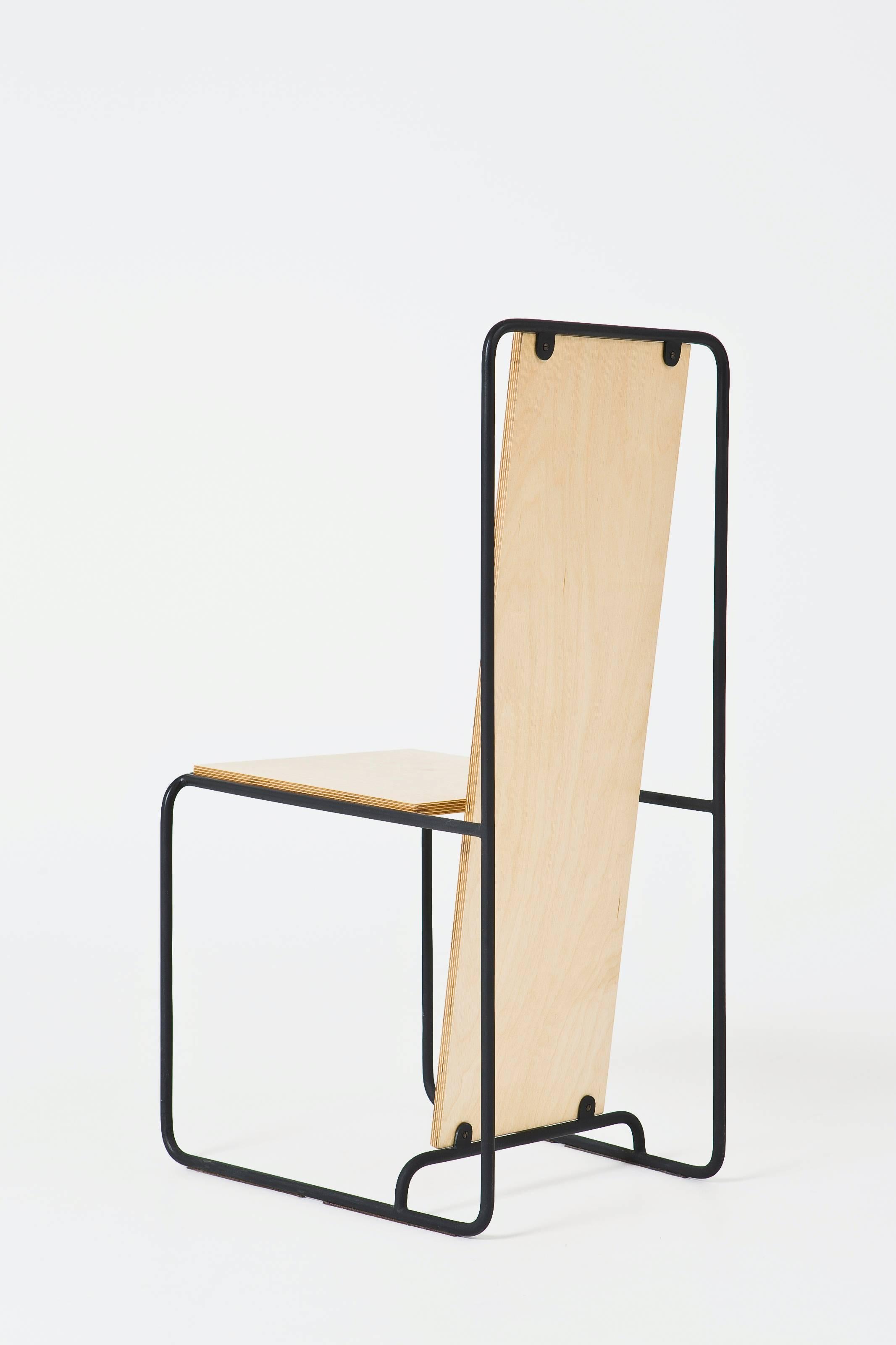 De Stijl Line Chair 'Oak veneer and Metal structure' - Gerrit Rietveld inspiration
