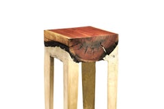 Short Console III „Brass and Wood“ aus Holzguss (TM) von Hilla Shamia