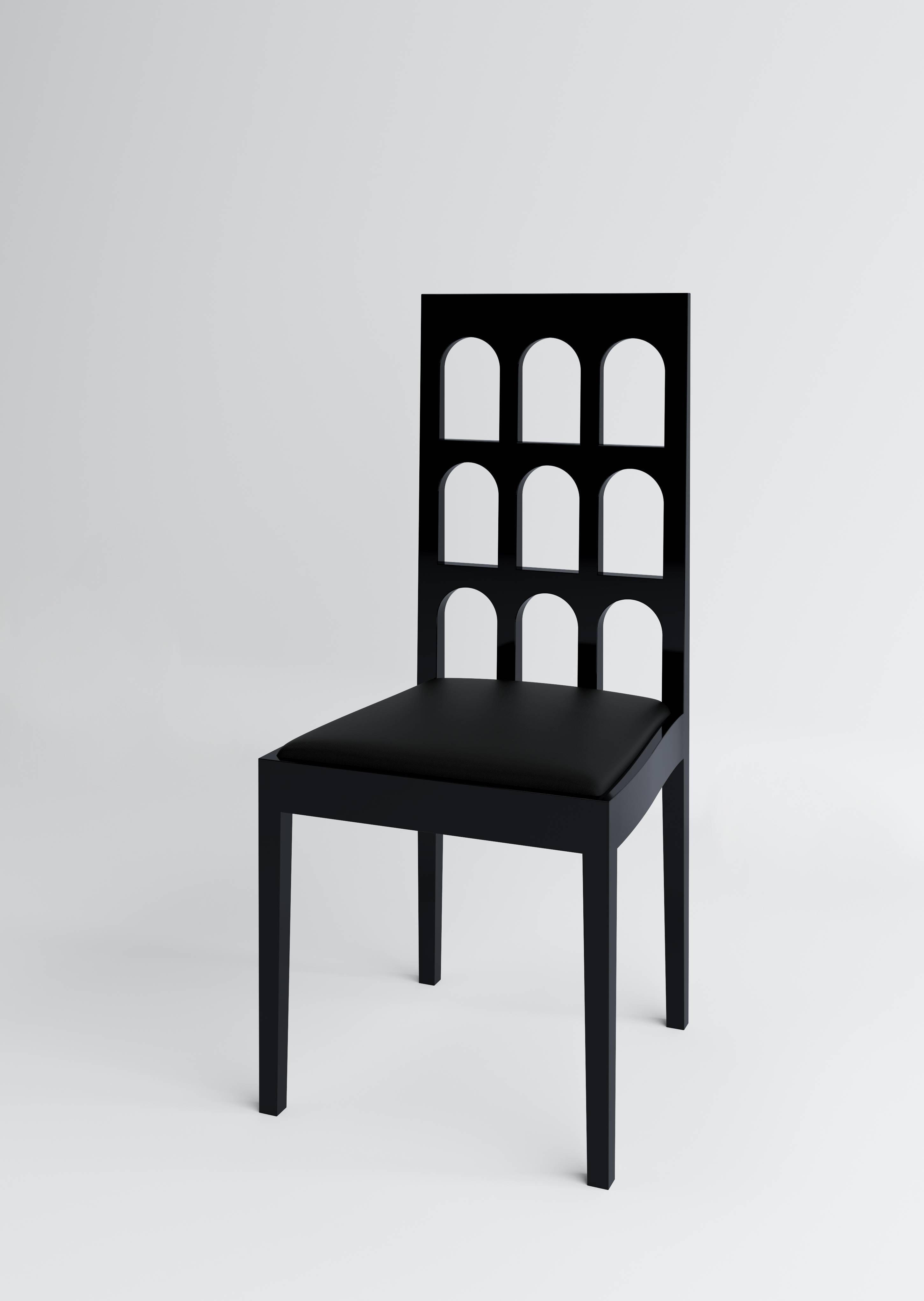 Chair by Russian designer Dmitry Samygin

Lacquered maple wood; plywood and textile black wool for the seat.

Measure: 104 cm x 45 cm x 45 cm.

 

After studying Applied Arts at the National University of Art and Industry, Stroganov, Dmitry