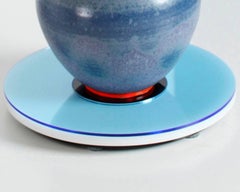 Table d'appoint 'Turn Me On' en céramique et verre vintage - Pièce unique