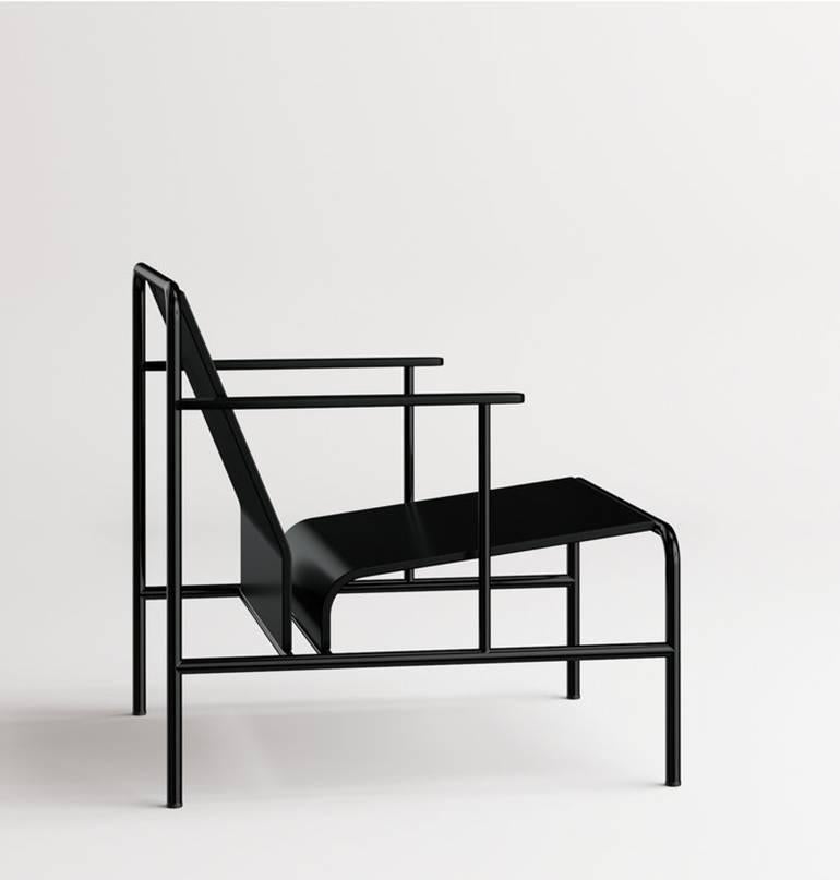 'N' Armchair 'Art Deco and Black Lacquered Wood' by Dmitry Samygin In New Condition In Paris, FR