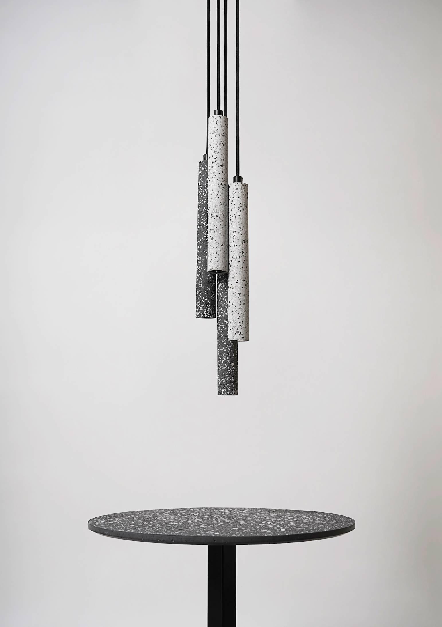 Chinese Bang, White Terrazzo and Concrete Ceiling Lamp by Bentu Design For Sale