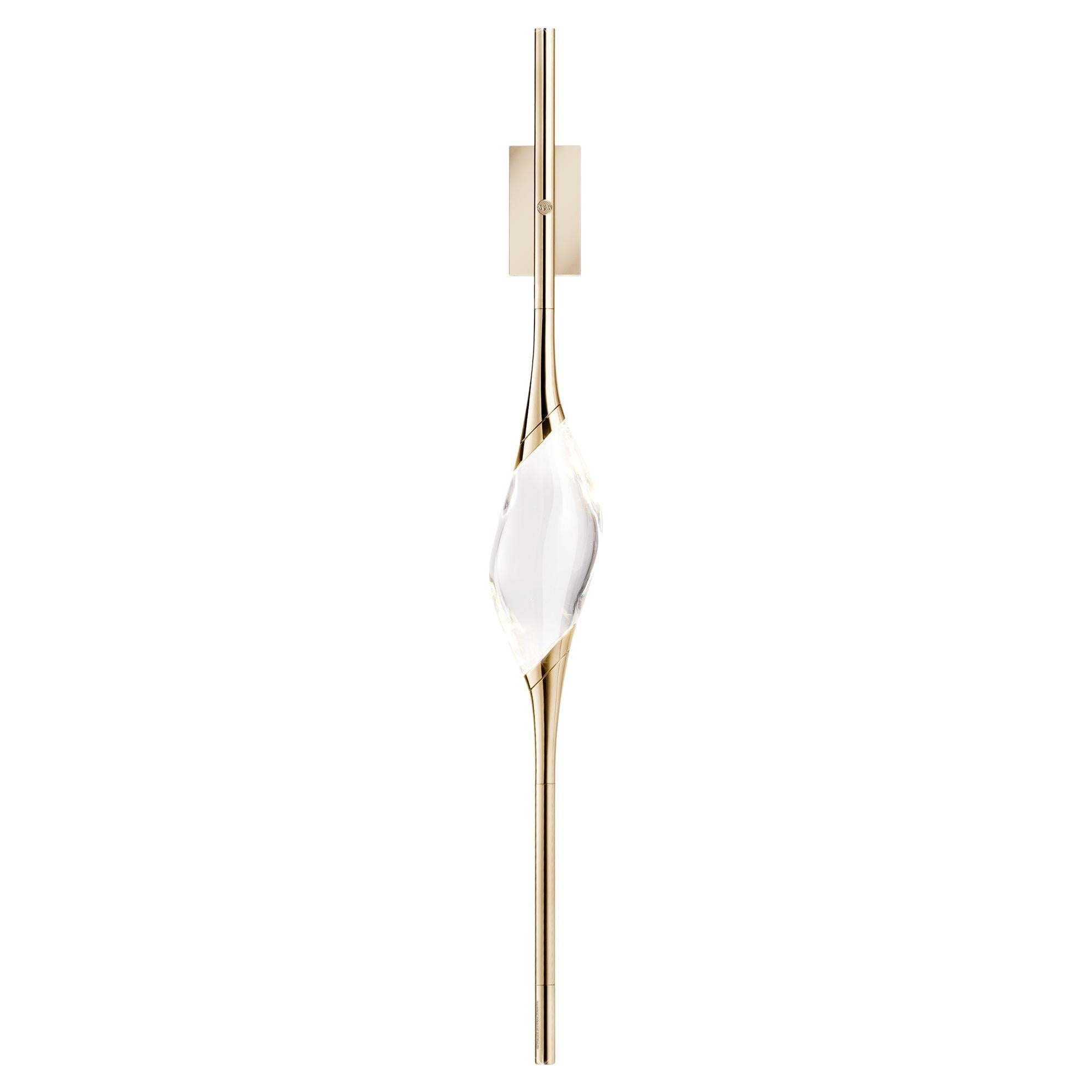 "Il Pezzo 12 Wall Sconce" - polished brass - crystal - LEDs - Made in Italy en vente